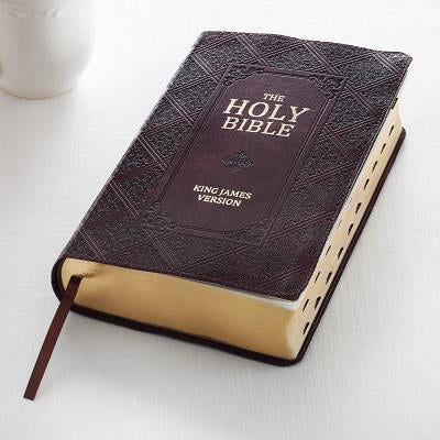 KJV Giant Print Lux-Leather Pattern Dark Brown by