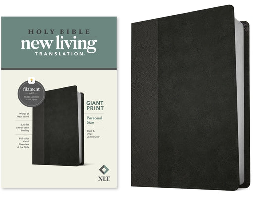 NLT Personal Size Giant Print Bible, Filament Enabled Edition (Red Letter, Leatherlike, Black/Onyx) by New Living Translation