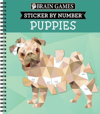 Brain Games - Sticker by Number: Puppies (14 Images to Sticker) by Publications International Ltd