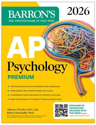 AP Psychology Premium, 2026: Prep Book with 3 Practice Tests + Comprehensive Review + Online Practice by Barron's Educational Series