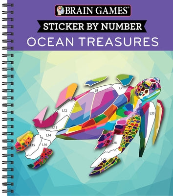 Brain Games - Sticker by Number: Ocean Treasures (13 Images to Sticker) by Publications International Ltd