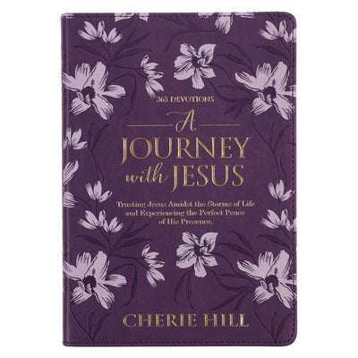 A Journey with Jesus 365 Devotions for Women, Purple Floral Faux Leather Flexcover by Christianart Gifts